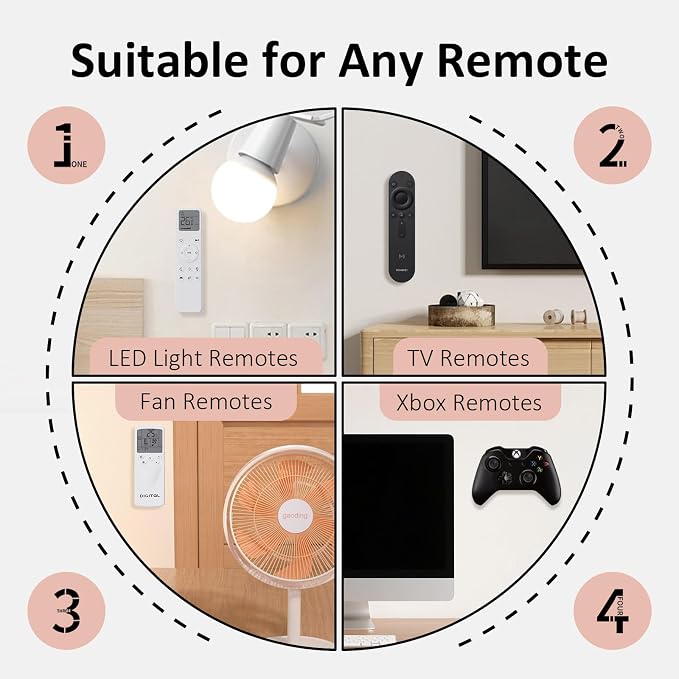 Remote Control Holder Magnetic Wall Mount Self-Adhesive, 6 Pack Upgraded - Image 6