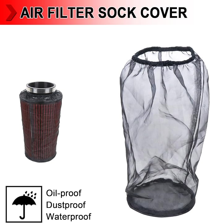 Universal 9 Inch Air Filter Cover, Air Intake Filter Sock Cover, Motorcycle - Image 2