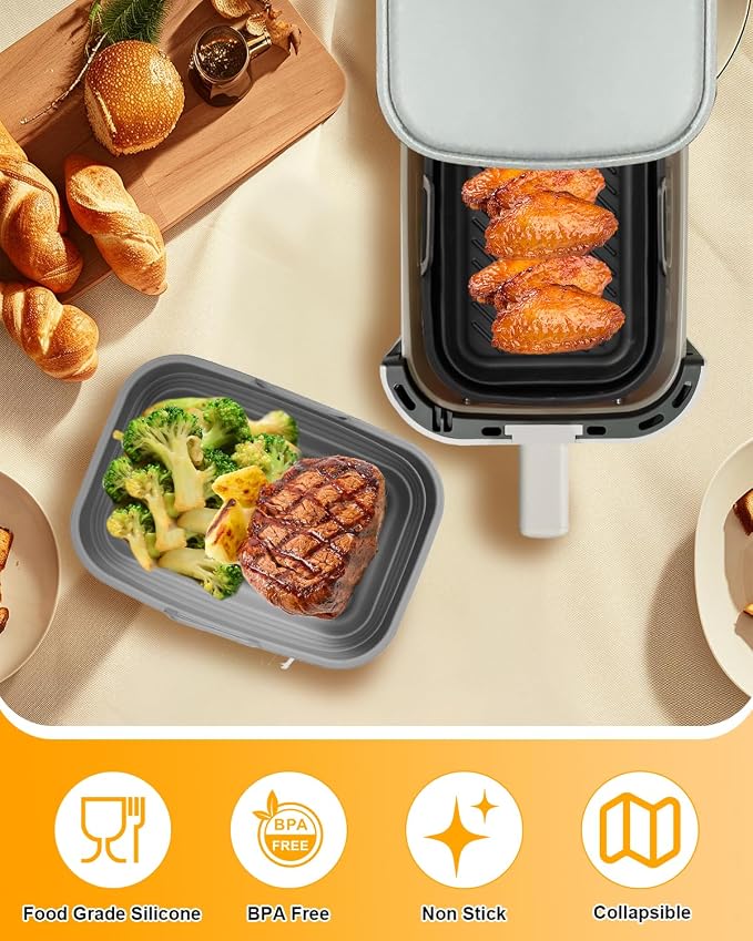 Air Fryer Silicone Liners Collapsible 2-Pack - Image 3