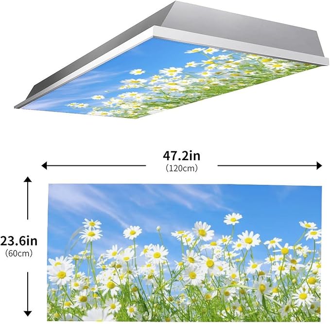 2PCS Fluorescent Light Covers for Classroom Ceiling Lights Magnetic Light Covers - Image 4