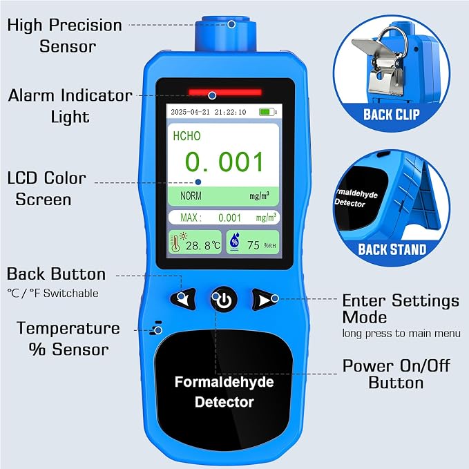 Formaldehyde Detector, Rechargeable HCHO Monitor - Image 5