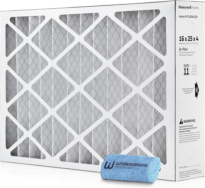 16x25x4 Air Filter Replacement MERV 11, FC100A1029 Pleated HVAC AC Furnace by Wholesalehome