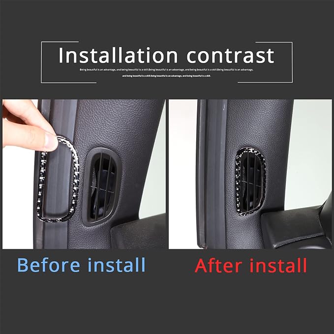 PIUGILH Carbon Fiber A-Pillar Air Vent Outlet Frame Panel Cover Trim Interior - Image 4