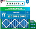 Filterbuy 14x14x2 Air Filter MERV 13 Optimal Smoke & Allergy Defense, by Filterbuy