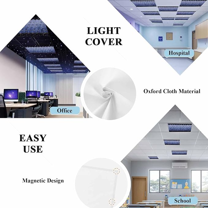 2x4 ft Fluorescent Light Cover for Ceiling Abstract Blue Black Gradient - Image 5