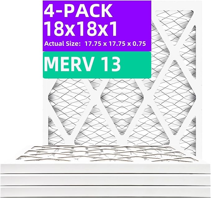 18x18x1 MERV 13 Pleated Air Filter MPR 1900 & FPR 10, Furnace Air Filters by Qingzhug