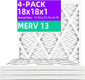 18x18x1 MERV 13 Pleated Air Filter MPR 1900 & FPR 10, Furnace Air Filters by Qingzhug