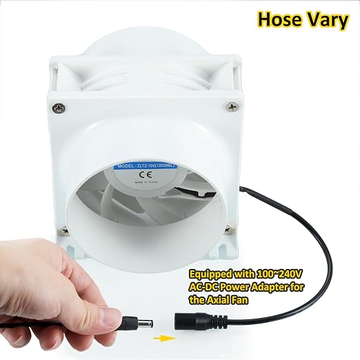 4 Inch DC12V Axial Exhaust Fan, Dual Ball Bearings, Air Exhaust Fume Smoke - Image 6