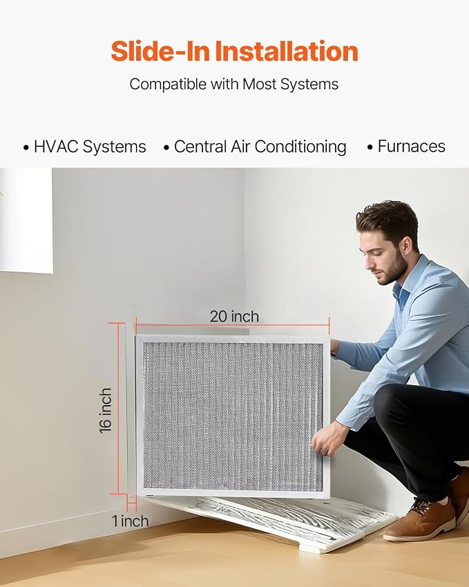 VEVOR 16x20x1 inch Electrostatic Air Filter, AC/HVAC Furnace Filter Washable & - Image 4