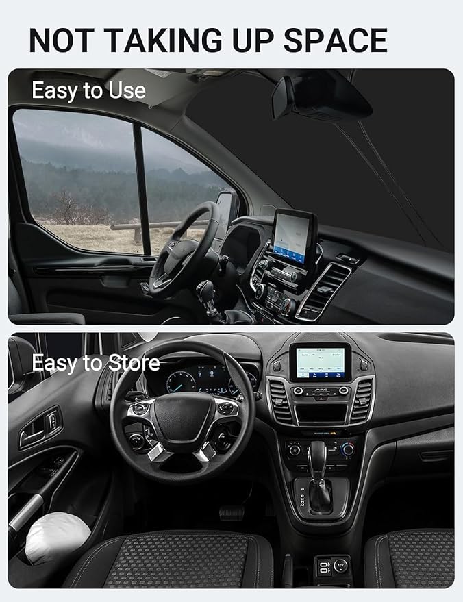 Proadsy Windshield Sun Shade for 2015-2025 2026 Ford Transit 4-Layer Foldable - Image 9