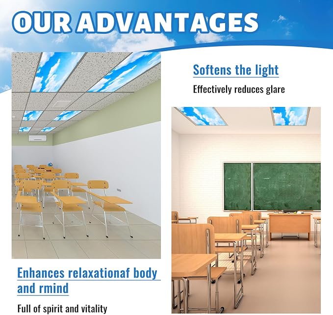 Hortsun 12 Pcs Fluorescent Light Covers Bulk, 4 x 2 ft Magnetic Fluorescent - Image 5