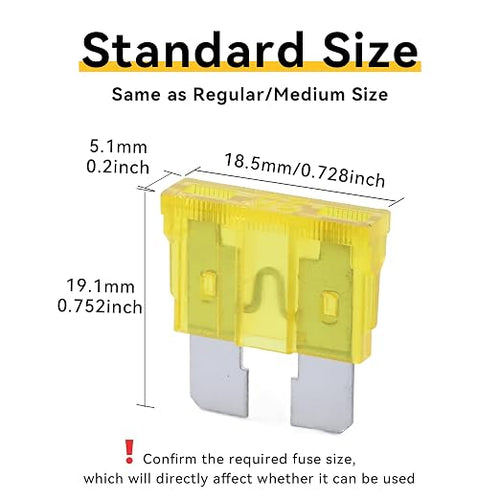 100 Pack Auto Fuses 20 AMP ATC/ATO Standard Regular Fuse Blade 20A Car Truck - Image 2