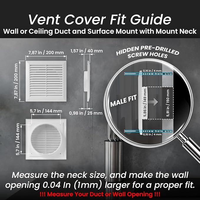Repa Market 6 Inch White Air Vent Cover - Image 2