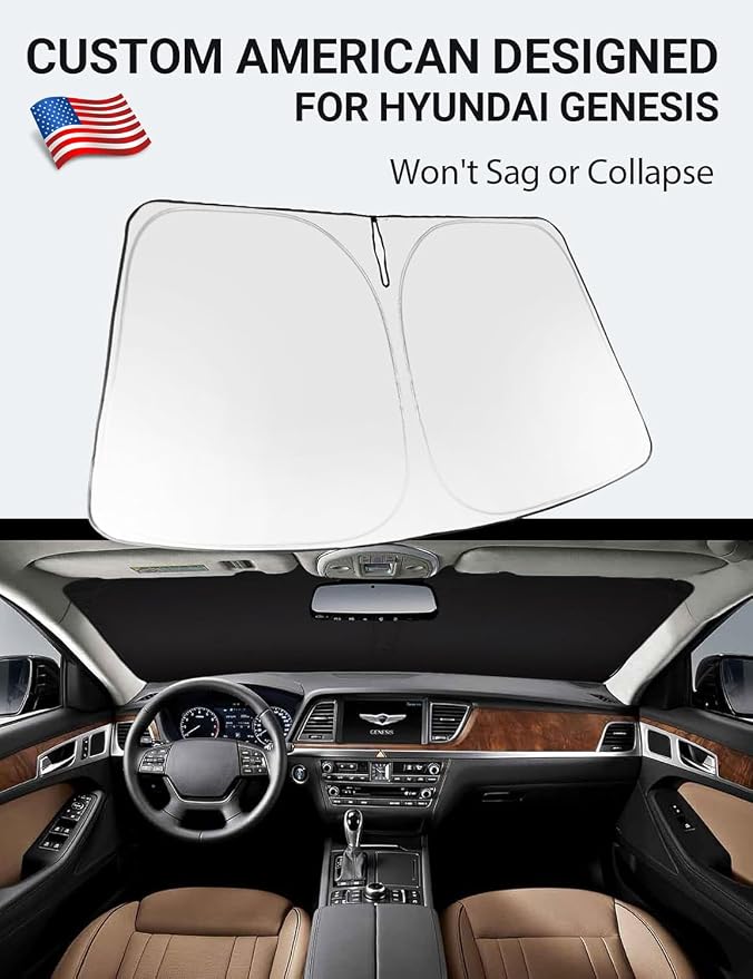 Proadsy 2026 Upgrade Windshield Sun Shade Custom Fit 2015-2016 Genesis Foldable - Image 2