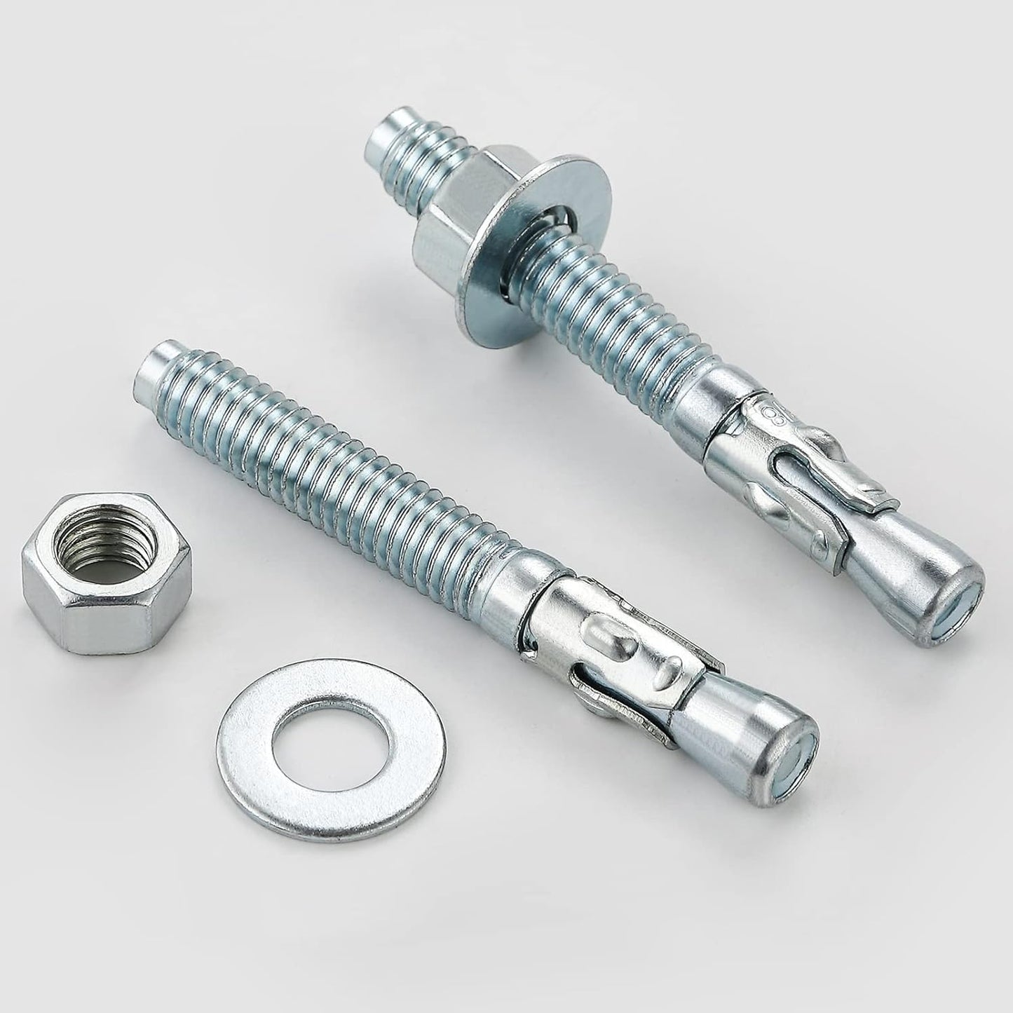 1/4x4" 100Pcs Inch Standard Fasteners for Heavy-Duty Zinc Wedge Anchors for Cement and Concrete