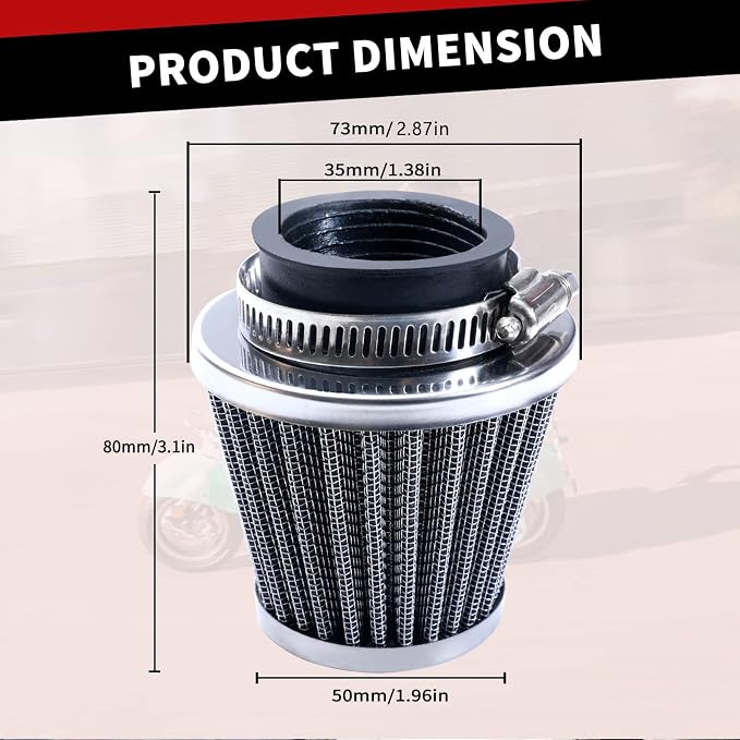 35mm Air Filter: Motorcycle Air Breather Filter - Image 3