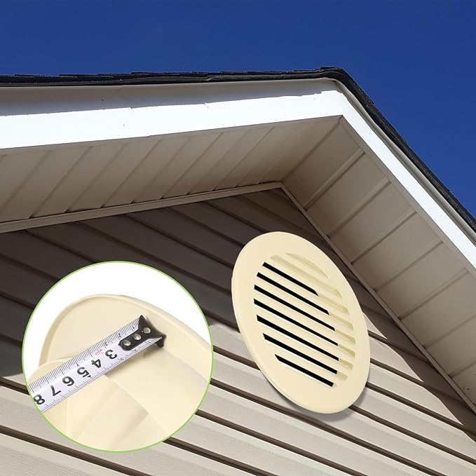 PATIKIL 4.6" Round Air Vent, Louver Grille Cover Aluminum Alloy Soffit Vent - Image 5