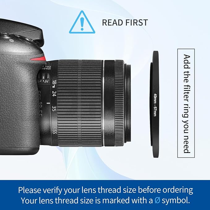 49-67mm Step-Up Ring Adapter, 49mm to 67mm Step Up Filter Ring - Image 4
