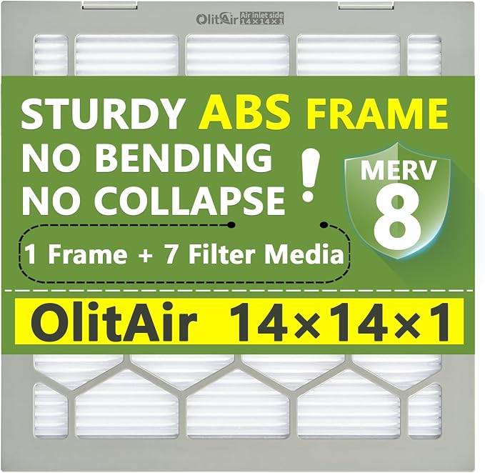 14x14x1 MERV 8 Air Filter, AC Furnace Air Filter, Reusable ABS Plastic Frame - Image 7