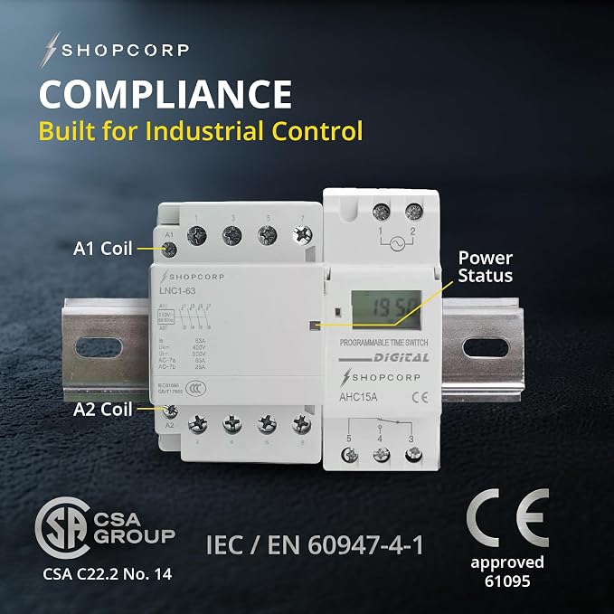 4 Pole Contactor 120v Coil Normally Open 110/120VAC Coil, Motor Load 40a and - Image 5