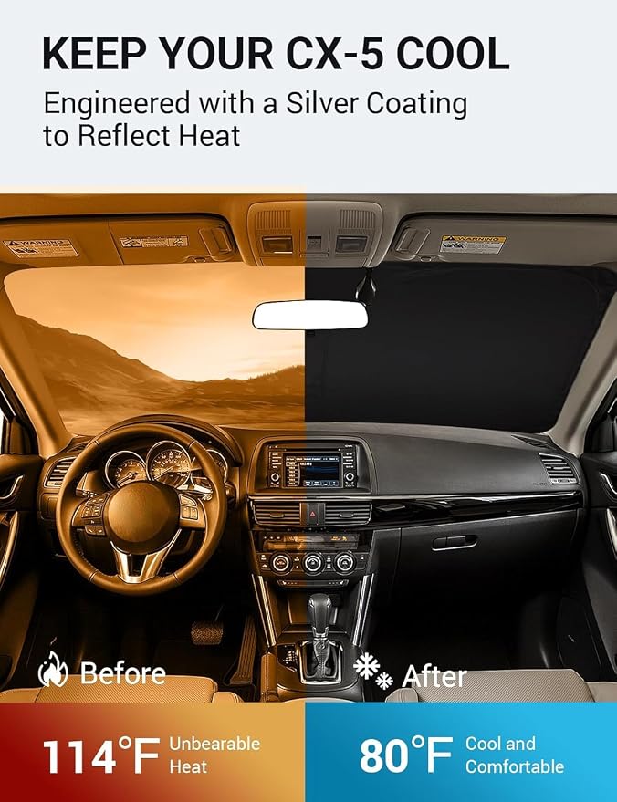 Proadsy 2026 Upgrade Windshield Sun Shade Custom Fit CX-5 2013 2014 2015 2016 - Image 3