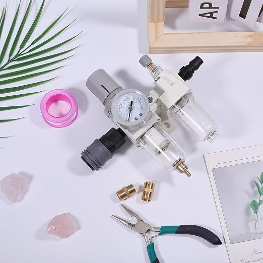 1/4inch NPT Water Oil Separator Compressed Air Filter Regulator Combo Semi-Auto - Image 6