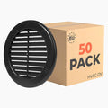 50-Pack 4" Round Air Vent Cover – Black Plastic Soffit Air Vent Deflector by HVACOV