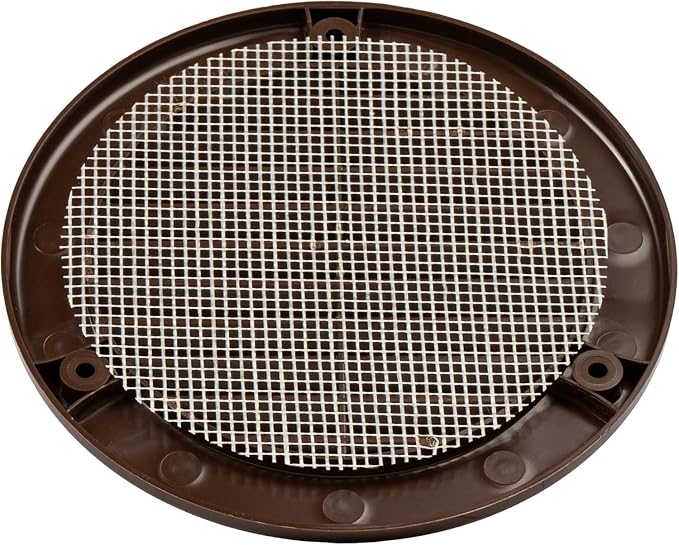50-Pack 4" Round Air Vent Cover – Brown Plastic Soffit Air Vent Deflector - Image 9