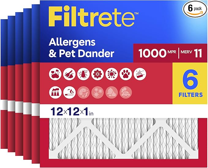 Filtrete 12x12x1 AC Furnace Air Filter, MERV 11, MPR 1000, Micro Allergen by Unknown