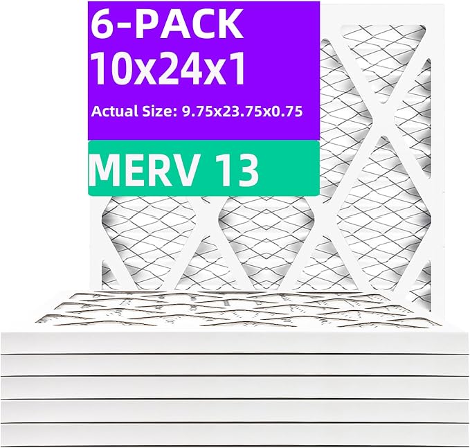 10x24x1 MERV 13 Pleated Air Filter MPR 1900 & FPR 10, Furnace Air Filters by Qingzhug