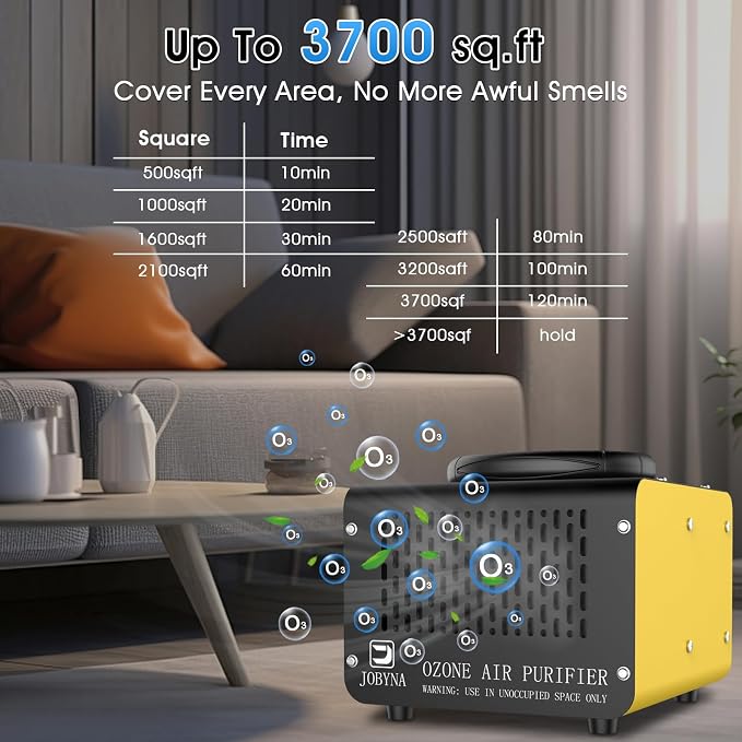JOBYNA Ozone Generator Water Air, 000mg/h Air Mode & 500mg/h Water Mode Ozone - Image 4
