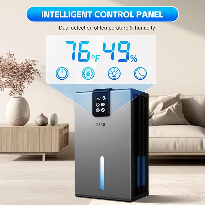 Dehumidifier, Dehumidifiers for Home, 98 OZ Water Tank, Quiet Dehumidifier for - Image 7