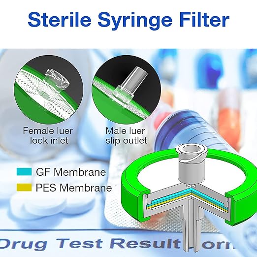 SimPure Sterile Syringe Filter PES 500 Pack, 0.22um Pore Size, 33mm Membrane - Image 3