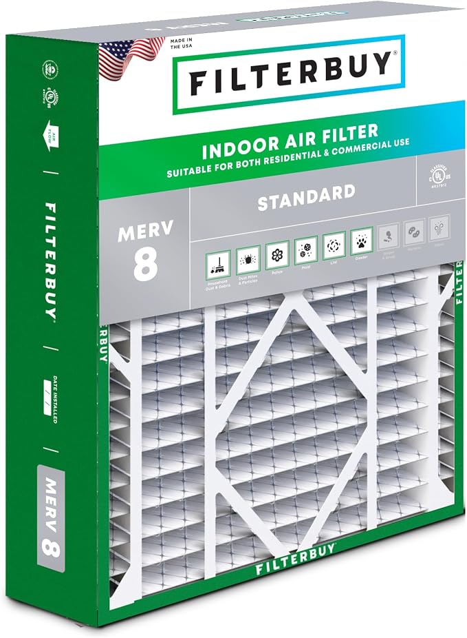 Filterbuy 20x26x5 Air Filter MERV 8 Essential Dust & Allergy Defense, Pleated by Filterbuy