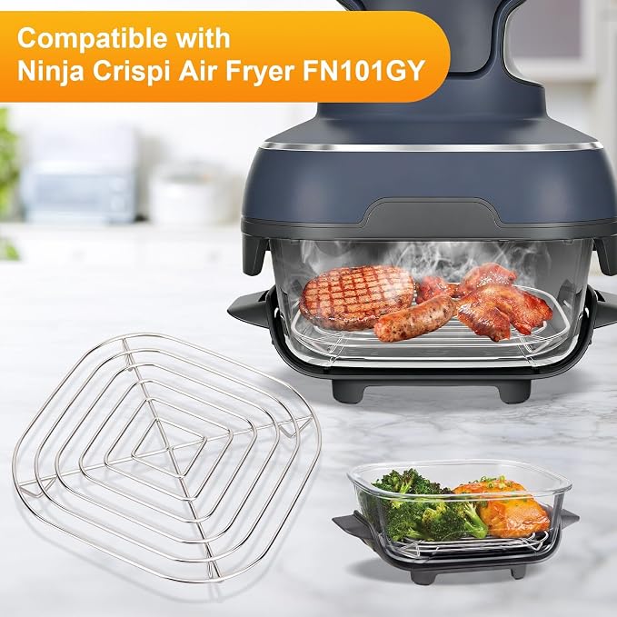 Crisper Rack for Ninja Crispi Air Fryer FN101, Stainless Steel Air Fryer Grill - Image 3
