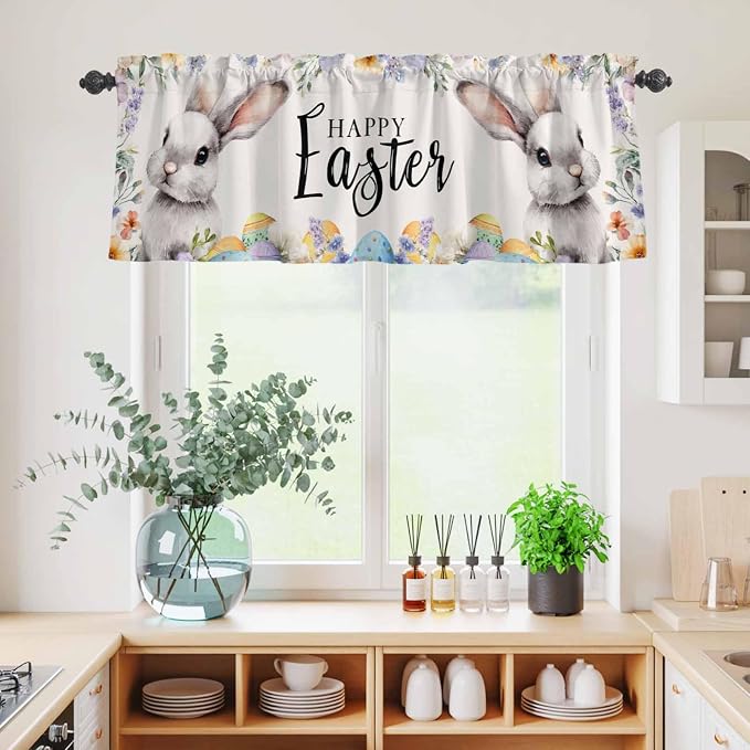 Happy Easter Kitchen Curtains Set 3 Piece - Image 6