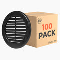100-Pack 4" Round Air Vent Cover – Black Plastic Soffit Air Vent Deflector by HVACOV