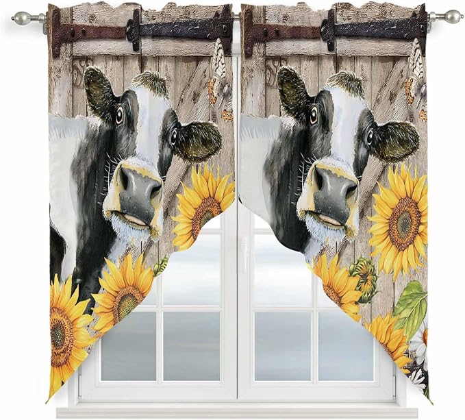 Retro Farmhouse Flower Swag Valances by Unknown
