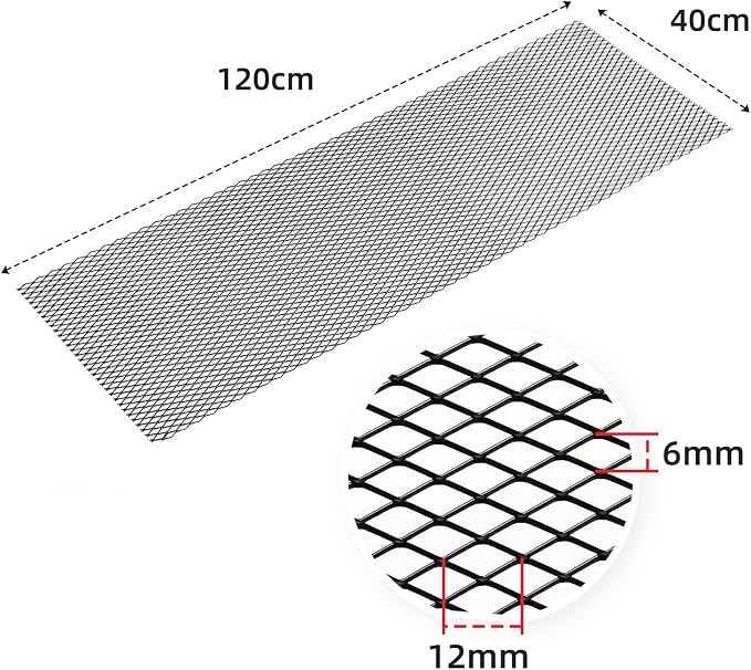 AggAuto 47x16 inches Car Pickup Truck Grill Mesh Spoiler Bumper Vent Aluminum - Image 4