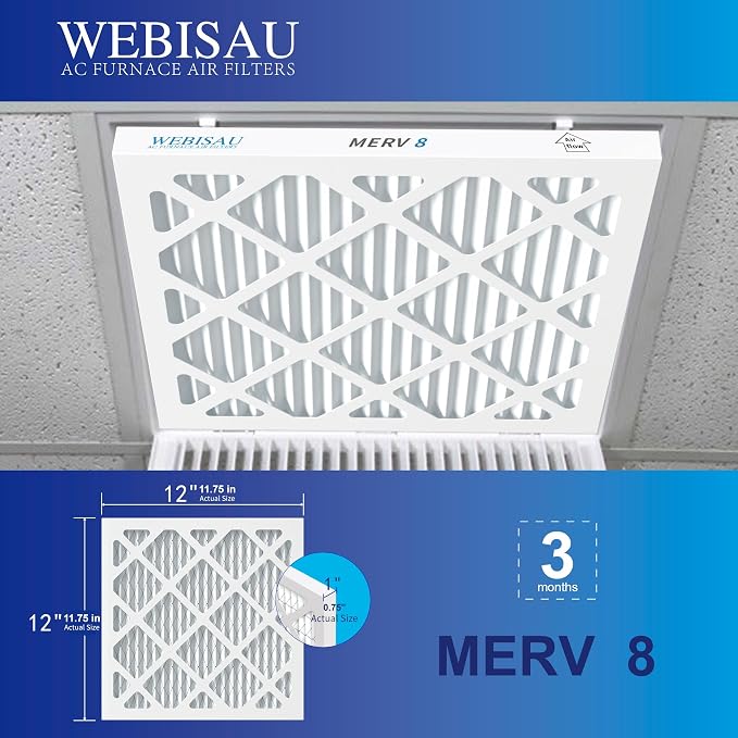 12x12x1 Air Filter MERV 8 MPR 600 4Pack Furnace Filters Pleated HVAC AC Furnace - Image 4