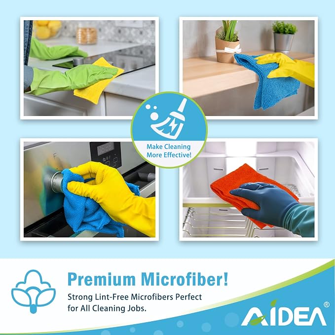 AIDEA Microfiber Cleaning Cloth, Soft Absorbent Rags, Microfiber Towels - Image 6