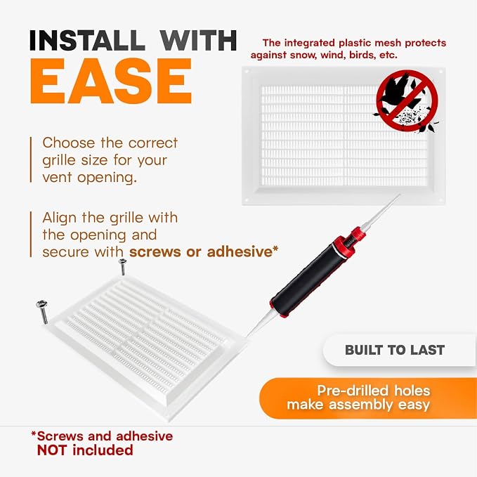 10" x 7" Inch White Vent Cover - Image 4