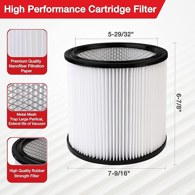 Shop-Vac High Performance 90304/90344 Cartridge Filter, Fits most 4-16 Gallon - Image 3