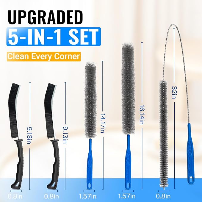 5 Pack Dryer Vent Cleaner Kit, Extra Long Flexible Brushes - Image 2