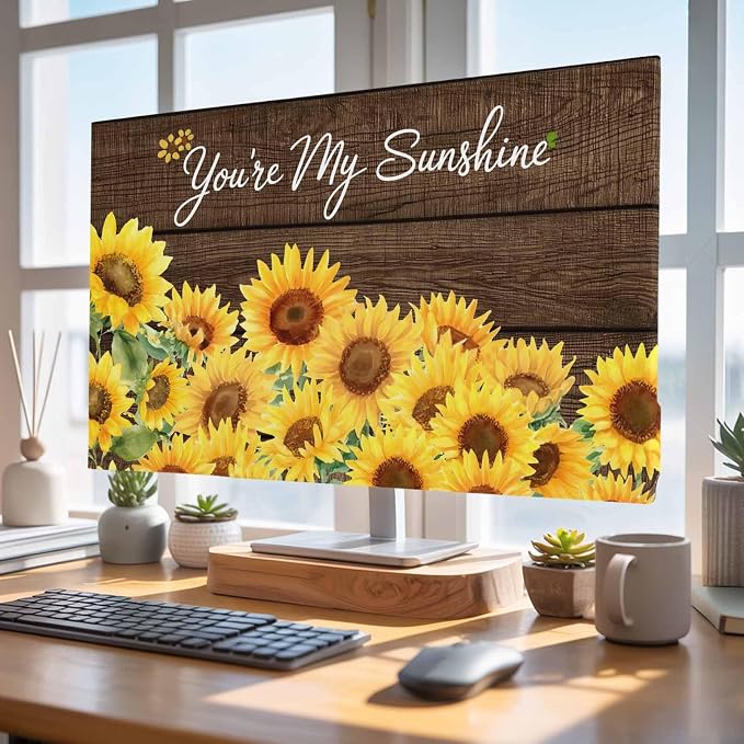 Spring Yellow Sunflower Indoor TV Cover, Elastic TV Screen Protector Rustic - Image 4