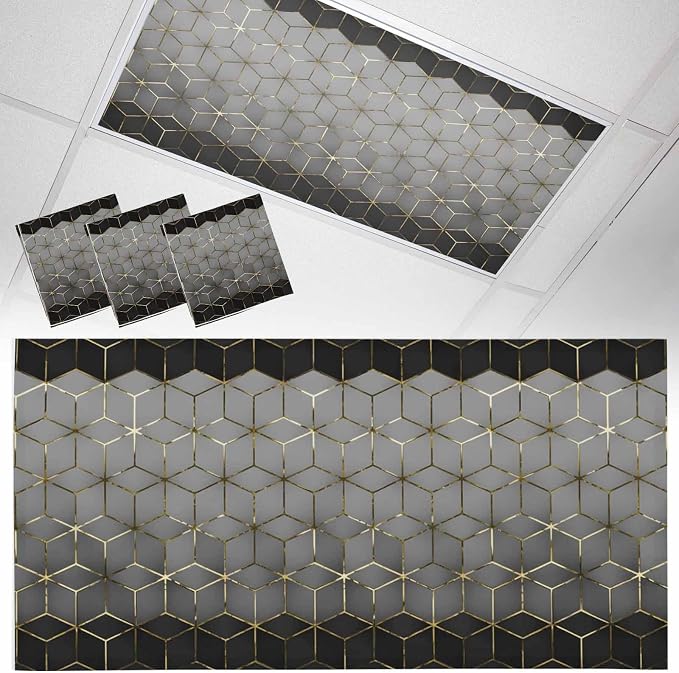 2x4 ft Fluorescent Light Cover for Ceiling Gray Mottled Gradient Geometric by Unknown