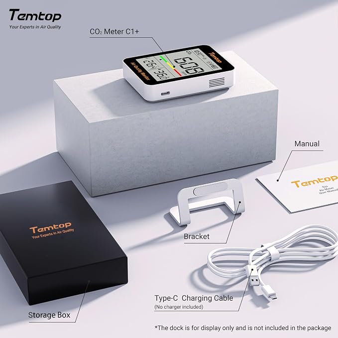 Temtop CO2 Monitor Indoor Air Quality Monitor - Image 6