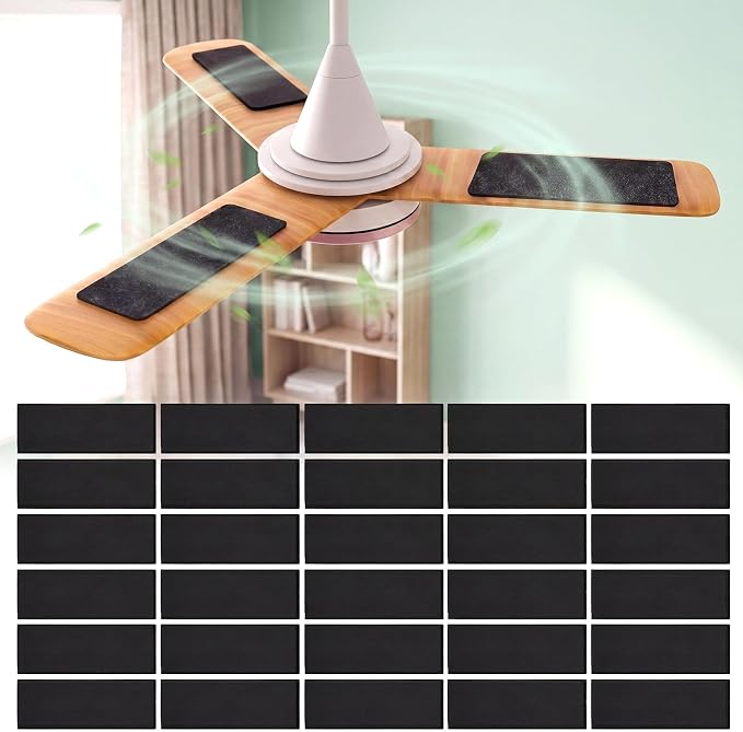 60 Pcs Ceiling Fan Filters for Blades, Fan Air Purifier Pads by Unknown