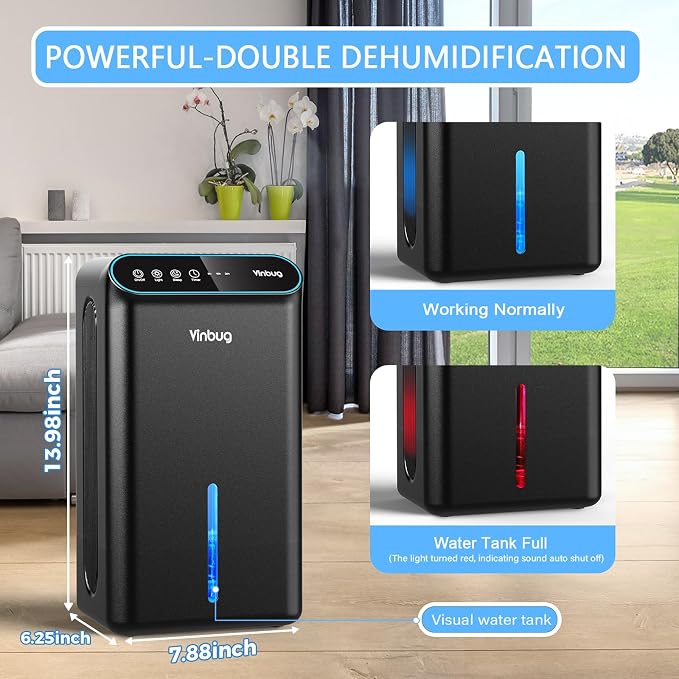 Dehumidifier for Home, Small Quiet Dehumidifiers - Image 4