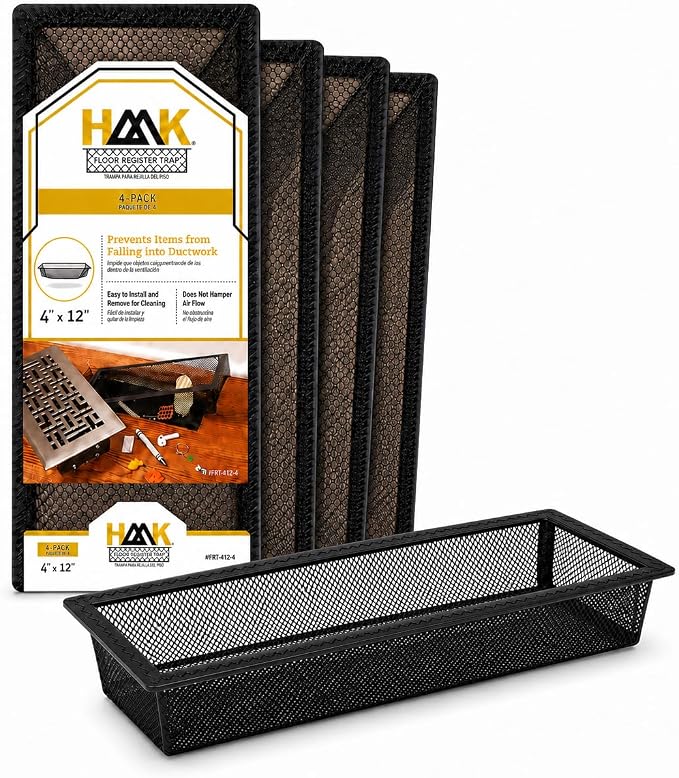 HAAK Floor Vent Filters 4x12 4-Pack – Floor Vent Screen & Mesh Vent Cover by HAAKFloorRegisterTrap